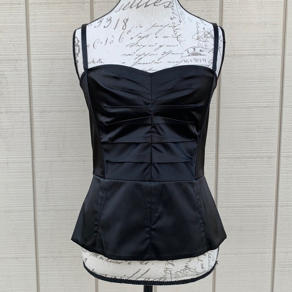 Moda International Tops - MODA INTERNATIONAL Black Satin Bustier